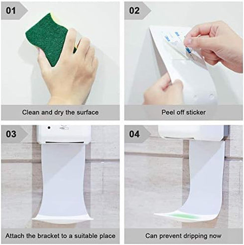 ZZBD (White,2pcs) Hand Soap Tray, Wall Mount Drip Tray for Automatic Hand Sanitizer Dispenser Wall Mount, Hand