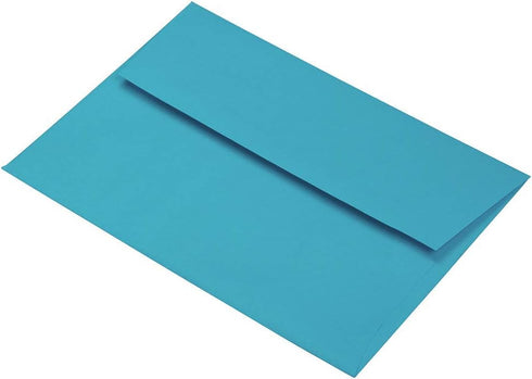 JAM PAPER A7 Colored Invitation Envelopes - 50/Pack - 5 1/4 x 7 1/4 - Blue Recycled