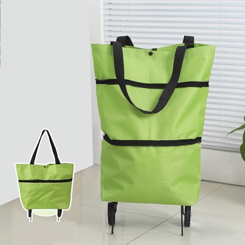 HTTTBD Portable Foldable Shopping Trolley Bag with tug-Type Pull Wheel, Suitable for Shopping
