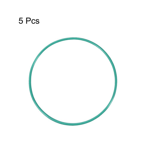 uxcell Fluorine Rubber O-Rings, Pack of 5 FKM Seal Gasket for Machinery Plumbing, 73mm OD 69.2mm ID 1.9mm Width, Green