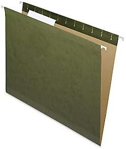 Pendaflex 415215 Hanging File Folders, No Tabs, Letter Size, Green