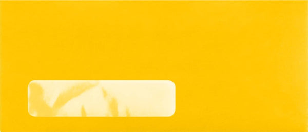 LUXPaper #10 Business Window Envelopes, 4 1/8" x 9 1/2", Sunflower Yellow, 80lb. Text - 50 Qty