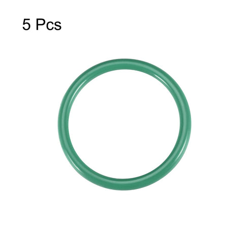 uxcell Fluorine Rubber O-Rings, 43mm OD 36mm ID 3.5mm Width FKM Seal Gasket for Machinery Plumbing, Green, Pack of 5