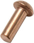Biaungdo 1/8" Diameter Copper Round Head Solid Rivets Fasteners, 100 pcs, 5/16" L Shank