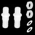 Feelers 5/16" Hose Barb Thru-Bulk Bulkhead Fitting | Plastic Adapter Union Mender Splicer with Gasket (Pack of 2)