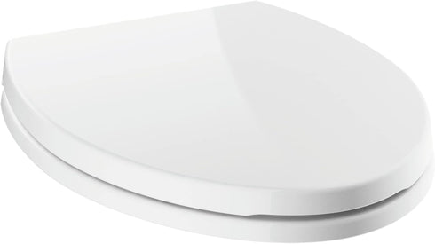 Delta Faucet Morgan Elongated Slow-Close White Toilet Seat with Non-Slip Seat Bumpers,