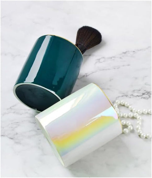 Ceramic Iridescent Pen Holder - Durable Desk Organizer & Paper Clip for Girls, Women, Office, Classroom, Home
