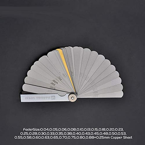 Edward Tools Harden 32 Piece Feeler Gauge Set: Metric/Inch Thickness Gauge for Spark Plug, Guitar, 3D Printing