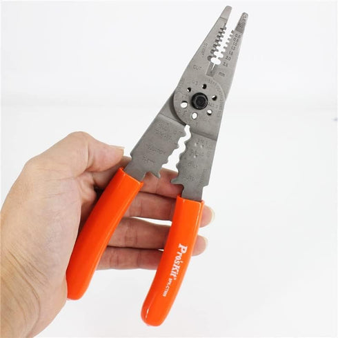 7in1 Proskit 8PK-CT009 Multi-Purpose Pliers, Crimping Tool, Metric Size Wire Cutter and Cable Stripper