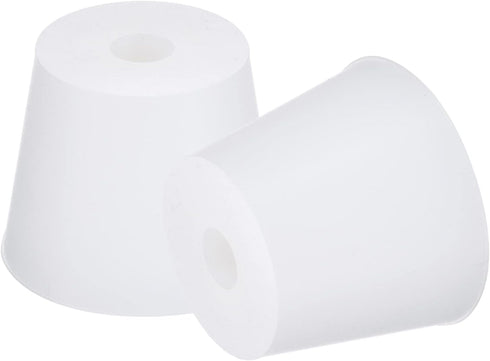 MECCANIXITY Silicone Rubber Tapered Plug, 28mm to 37mm with Hole, White for Laboratory Use, 2 Pieces