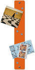 Three by Three Seattle 14 x 2.5 Inch Metal Mini Strip Frameless Magnetic Bulletin Board with 6 Magnets for Memos