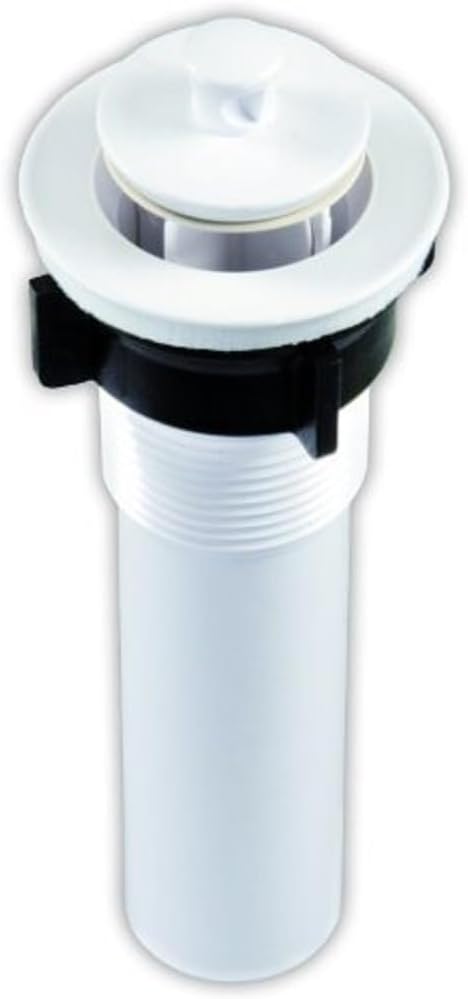 JR Products 95215 Sink Strainer with Pop-Up Stopper, White