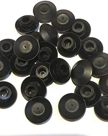 Flush Mount Black Plastic Body and Sheet Metal Hole Plug, 1/4" (0.25 inch), Qty 25