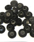 Flush Mount Black Plastic Body and Sheet Metal Hole Plug, 1/4" (0.25 inch), Qty 25