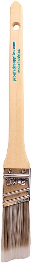 12PK 1 inch Angle Brush Premium Wall/Trim Paint Brush Set for Professional Painters & Home Owners