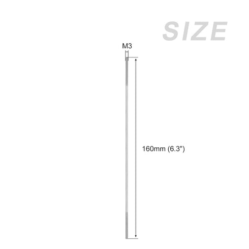 Double Ended Stud Screws (M3 Thread 160mm Length) 20pcs, 304 Stainless Steel Dual Threaded Rod Bolts - for House Maintenance