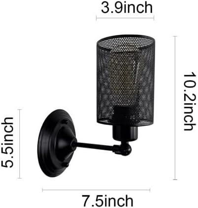 LWOMAN Industrial Wall Lamp Iron Metal Mesh Wall Mounted Lights Postmodern Wall Sconce Fixture for Hallway Porch Aisle