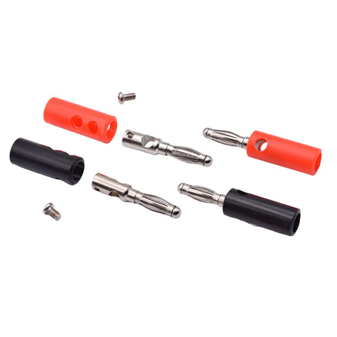 HiLetgo 20pcs 4MM Banana Plug Male Audio Speaker Jack Amplifier Terminal Connectors (10 Red + 10 Black)