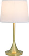 Yosemite Home Decor Bryce 1-Light Table Lamp in Brushed Gold with White Fabric Shade