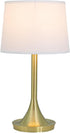 Yosemite Home Decor Bryce 1-Light Table Lamp in Brushed Gold with White Fabric Shade