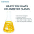 Cole-Parmer Essentials Glass Erlenmeyer Flasks, Graduated, Heavy Rim, 125 ml, case of 12