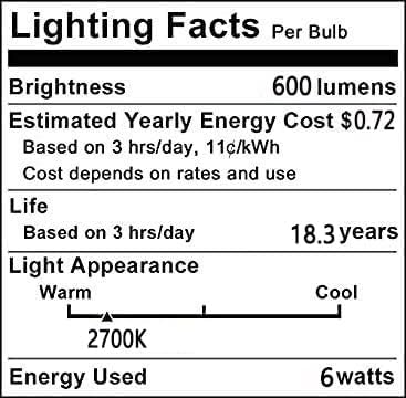 C35 Dimmable 6W B22 C35 2700K, 60W Bulbs Bulbs,900Lumen 2-Pack Vintage Bayonet LED Light Blub Chandelier Warm White