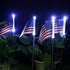 Epicgadget Solar Lights Outdoor, 2 Pieces American Flag Shaped Solar Powered Garden Lights for Pathway Decor