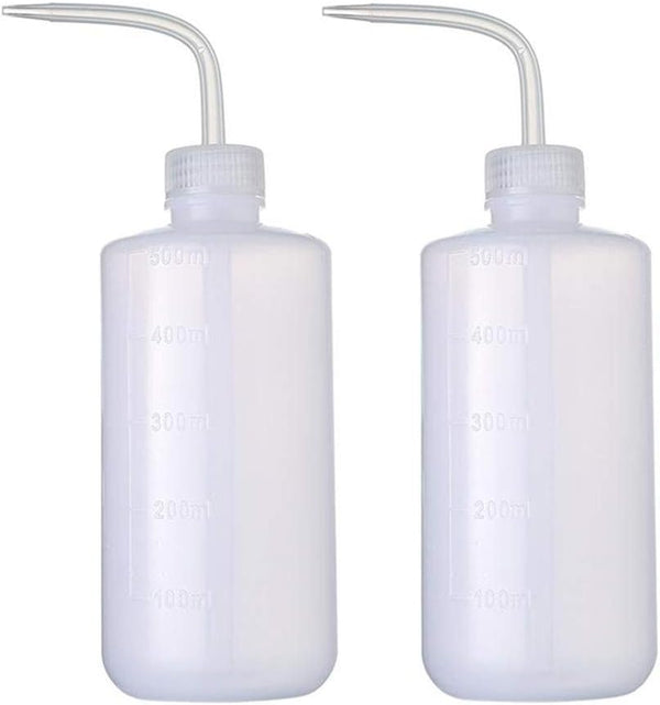 Tattoo Wash Bottle, 2Pcs 500ml Economy Plastic Squeeze Bottle for Tattoo Supplies, Watering Tools (500ml / 16oz)