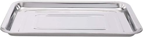Stainless Steel Trays,DOWEI 2 Pack Stainless Steel 13.5" X 10" Dental Medical Body Piercing Instrument Tray Surgical Flat Bottom Trays for Lab Supplies by DOWEI