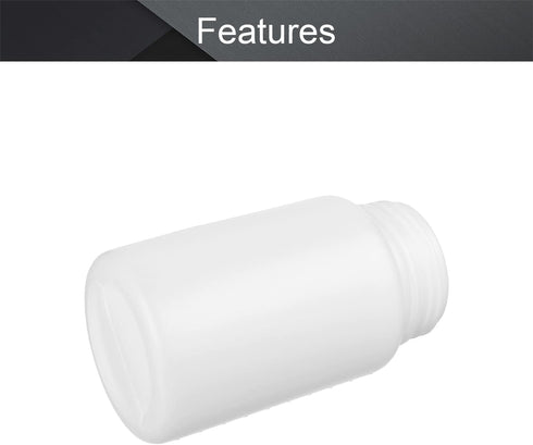 Othmro 10pcs 250ml/8.45oz Plastic Bottles, Lab Cylindrical Chemical Reagent Wide Mouth Storage, White