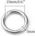 30 PCS Welded Stainless Steel O-Ring - Welded Round Rings for Camping Belt, Dog Leashes, Luggage Accessories (3mm×15mm