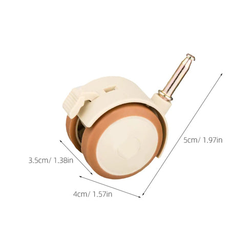 4pcs Stem Caster Wheels with Brake Silent Swivel Nursery Bed Frame Replacement Wheels for Cart and Furniture Sturdy