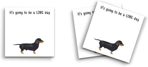 Butler in the Home Sticky Notes 12 Pack 3"x3" 50 Sheets/Pad, Black Dachshund, Cute Funny Memo Note Pads