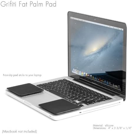 GRIFITI Fat Palm Pads 1/4" Thick Laptop Wrist Rest, 2 Pads, Ergonomic Carpal Tunnel Support, Smooth Skin Surface