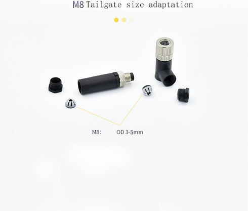 2Pcs M8 4 Pin Connector, Unshielded Field Assembly Wireable Sensor IP67 A Code Straight Type Adapter