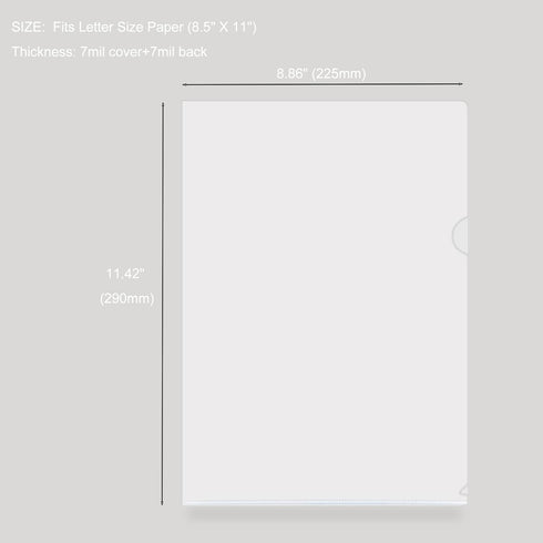 HOUYEE 100 Pack Clear Document Folder - Back to School File Folders, Waterproof, Tear-Resistant for Letter Size