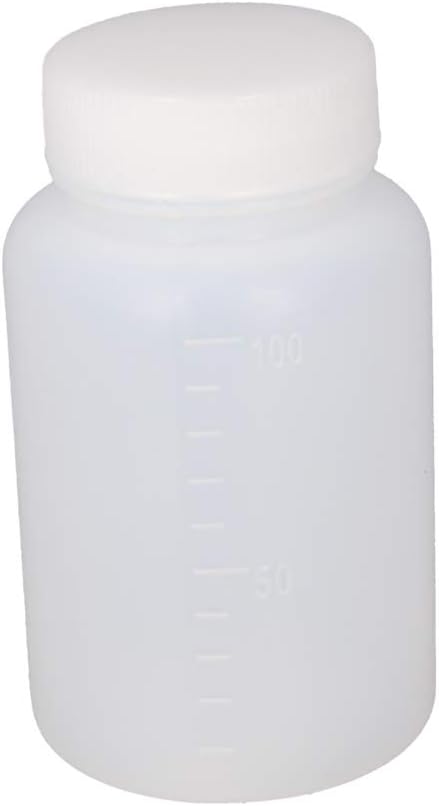 Othmro 2Pcs 100ml Empty Plastic Bottles, Wide Mouth Laboratory Reagent Bottles for Sample Sealing Liquid Storage (White