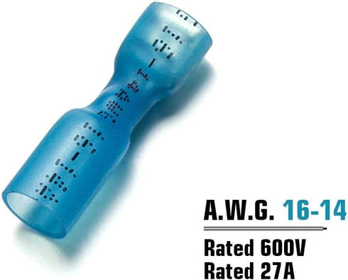 Sopoby 200PCS Heat Shrink Female Spade Connectors, Electrical Crimp Connectors for 16-14 AWG