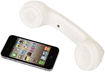 Wireless Retro Telephone Handset, Comfortable Call Receiver for Mobile Phone, White