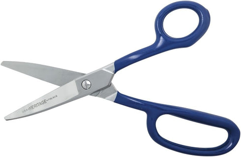 Klein Tools G718LRCB Scissors, Made in USA, Heavy Duty Carpet Shear with Large Ring, Curved Handles and Blunt Tips for Trimming Carpet Pile, 9-Inch