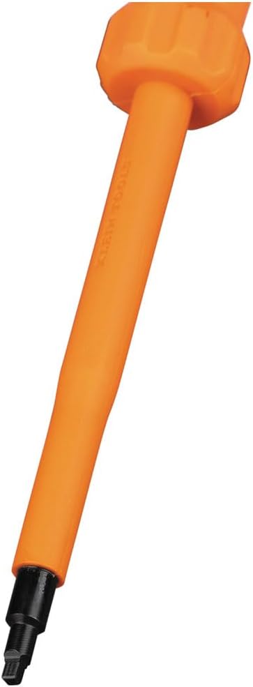 Klein Tools 6884INS Insulated Screwdriver, 1000V #1 Square Tip with 4-Inch Shank, Cushion-Grip Handle