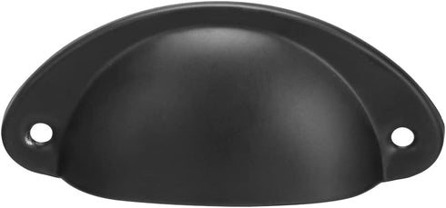 uxcell Cup Pulls, Carbon Steel Shell Pull Handles, Black for Dresser Kitchen Cabinet Drawer, 10 Pack