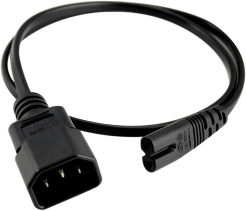 Strhowill 2m C14 C7 (Figure-8) 10A 250V, (2M C14 C7 Short AC Power Cord, Plug to Socket, Compatible with Laptop