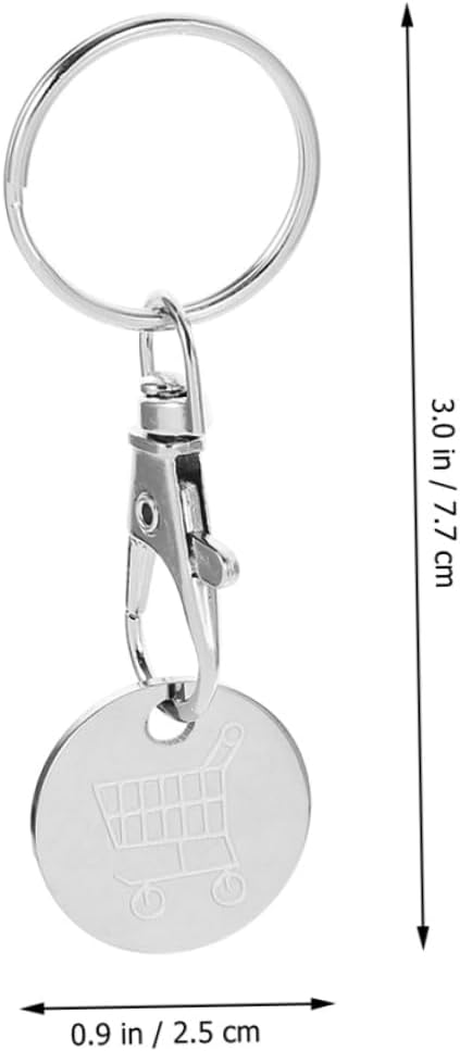 1piece GANAZONO Trolley Tokens Key Quarter Keychain Holder Shopping Cart Coin Keyring for Women