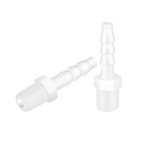 Quickun Plastic Hose Barb Fitting, 1/4" Barb to 1/4" Male Thread Adapter Union Fitting (Pack of 5)