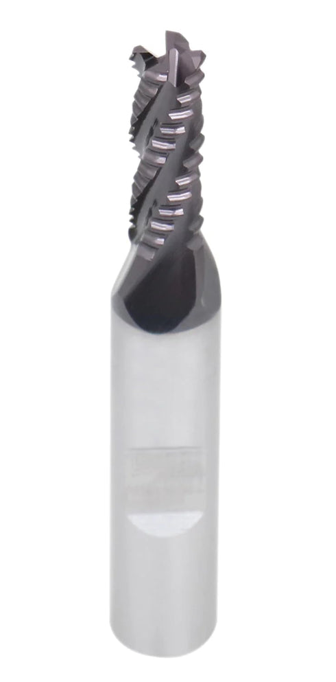 Accusize Industrial Tools M42 8% Cobalt TiAlN Roughing End Mill, 1/4" Diameter, 3/8" Shank Diameter