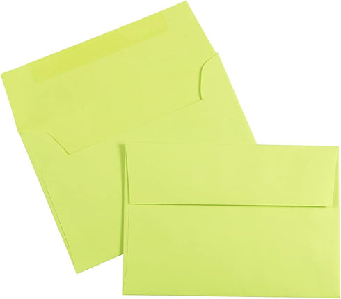JAM PAPER 4Bar A1 Colored Invitation Envelopes - 3 5/8 x 5 1/8 - Ultra Lime Green - 50 Pack