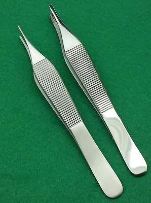 Set of 2 Assorted Adson Dressing Plus Adson Brown Forceps 4.75 inches