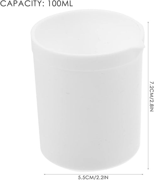 Lab Beaker, PTFE Beaker Acid and Alkali Resistant PTFE Beakers High Lubrication White Measuring Cup for Lab(100ml)