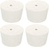 MECCANIXITY Rubber Tapered Plug 51mm to 62mm with 8mm Hole, White Test Tubes Bungs Stopper, 4 Pieces for Lab Home